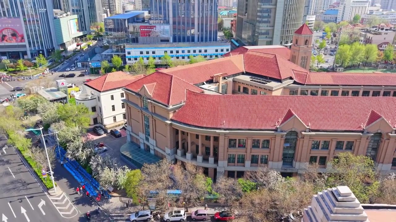 天津小白楼城市风光航拍视频素材画面3