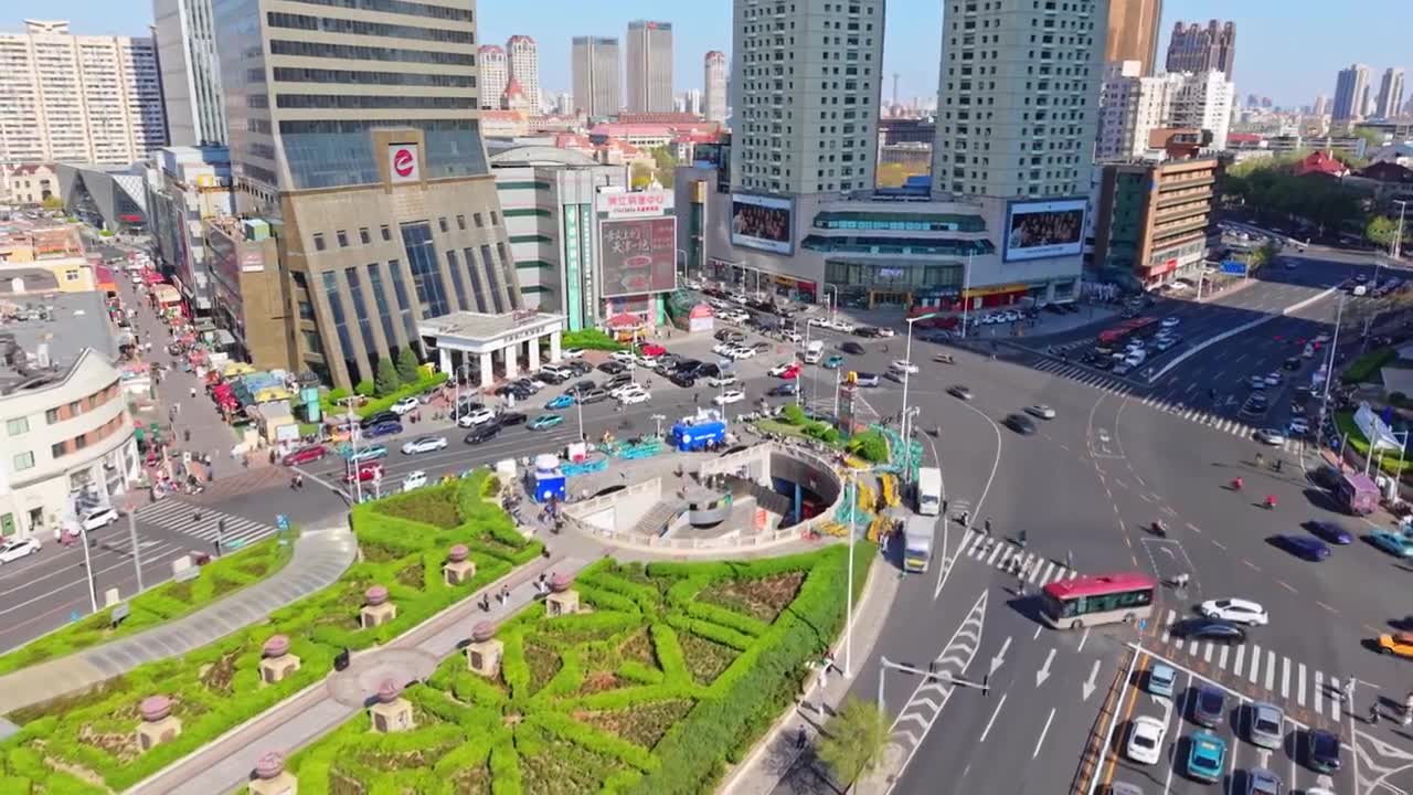 天津小白楼城市风光航拍视频素材画面1