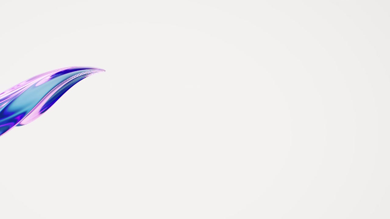 流动的紫色透明曲线背景三维渲染视频素材画面1
