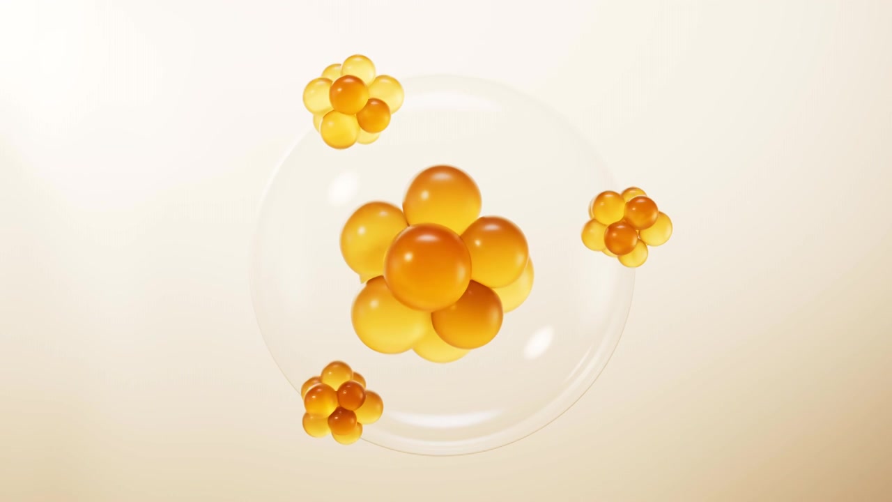 金色透明球体细胞三维渲染视频素材画面3