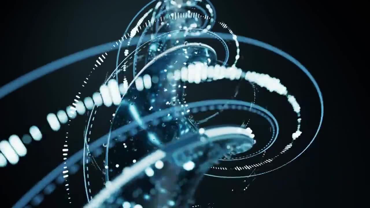 科技感螺旋漩涡线条背景三维渲染视频素材画面1