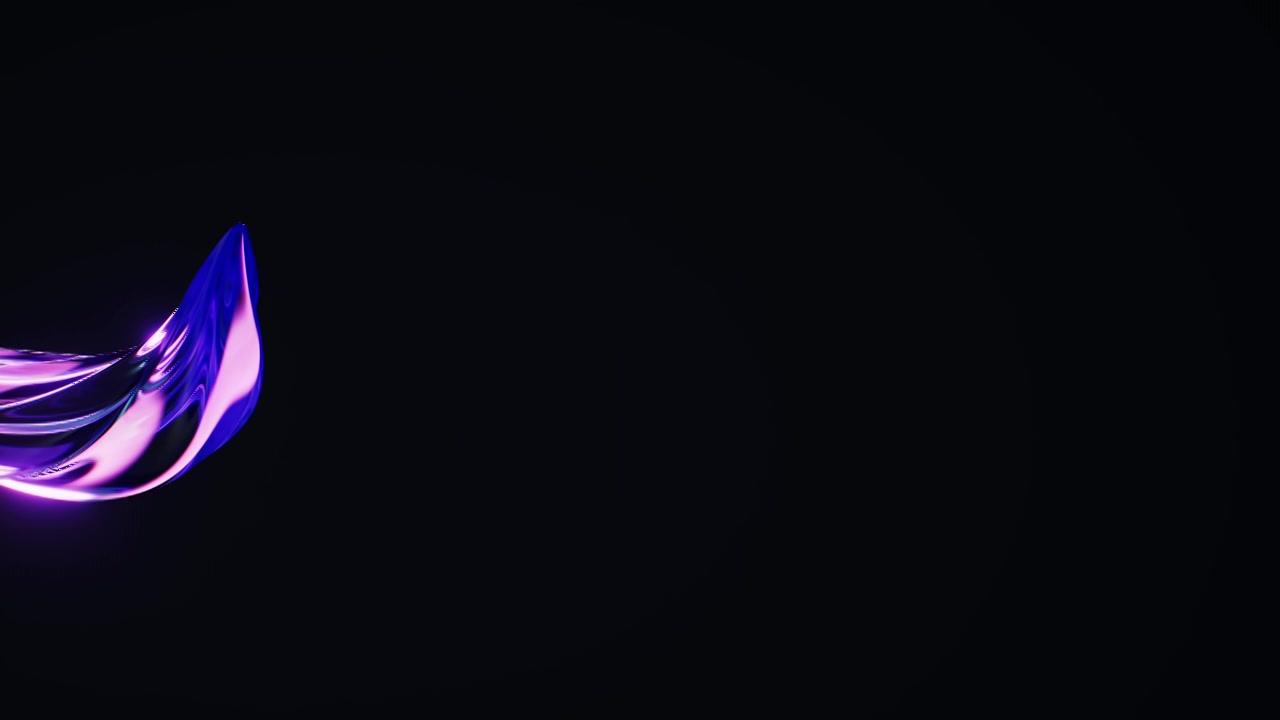 流动的霓虹透明发光曲线背景三维渲染视频素材画面1