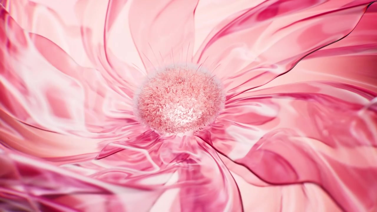 透明绽放的花瓣三维渲染视频素材画面3