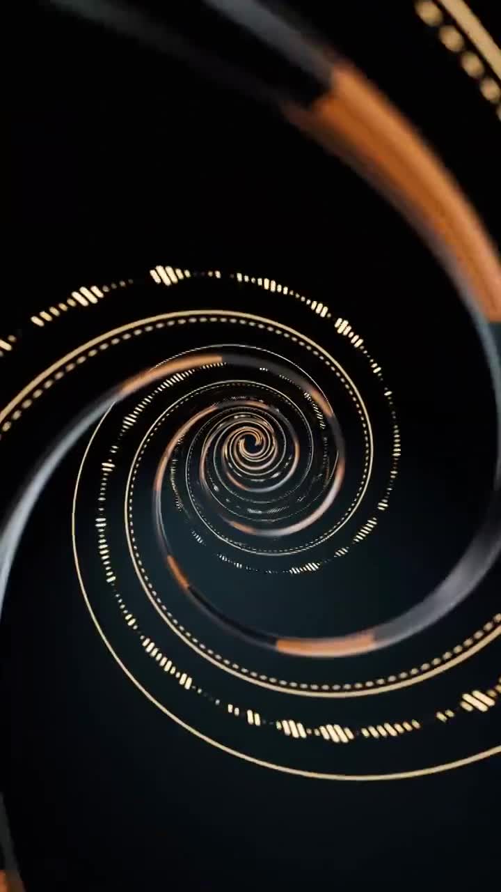 科技感螺旋漩涡线条背景三维渲染视频素材画面1