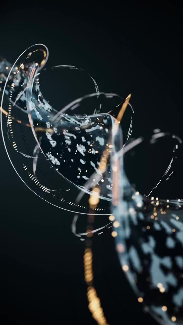 发光科技感DNA结构三维渲染视频素材画面1