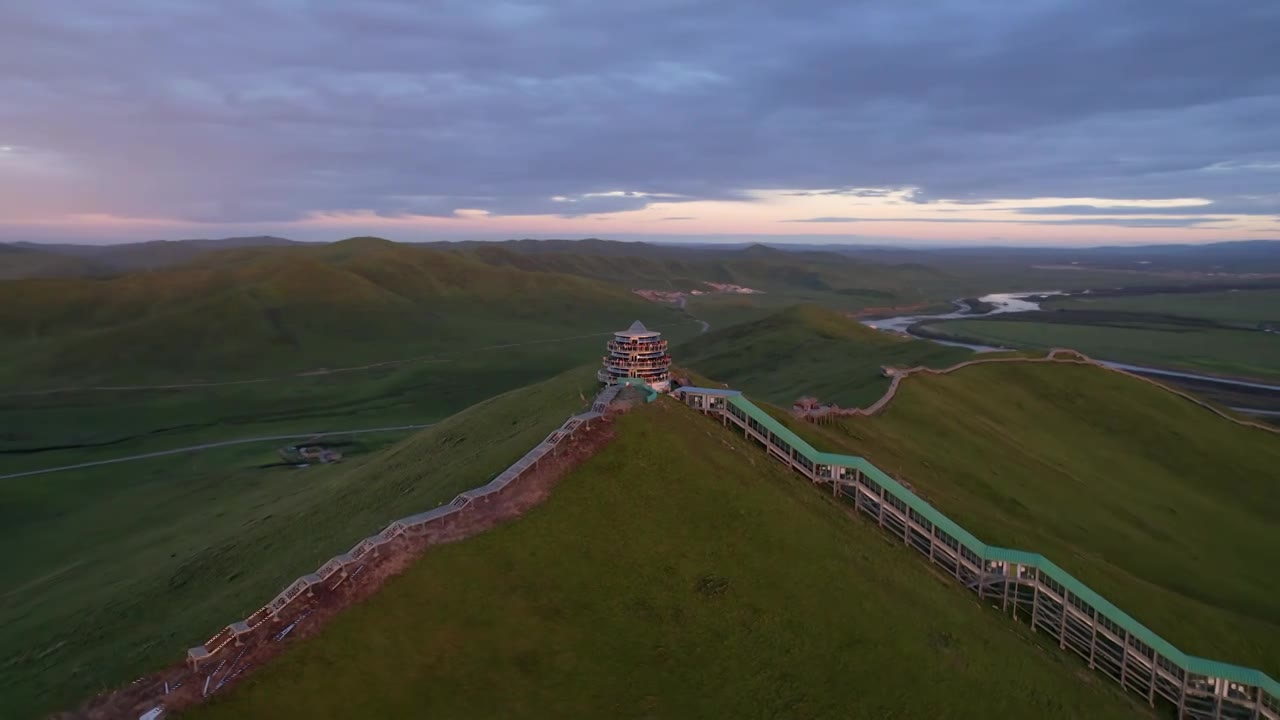 甘南黄河九曲第一湾日落视频素材画面1