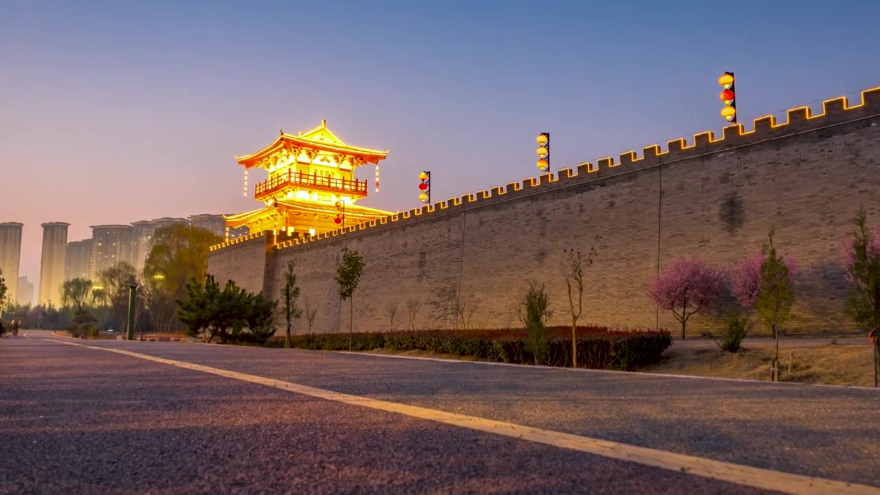 4K高清延时 隋唐洛阳城角楼视频素材画面1