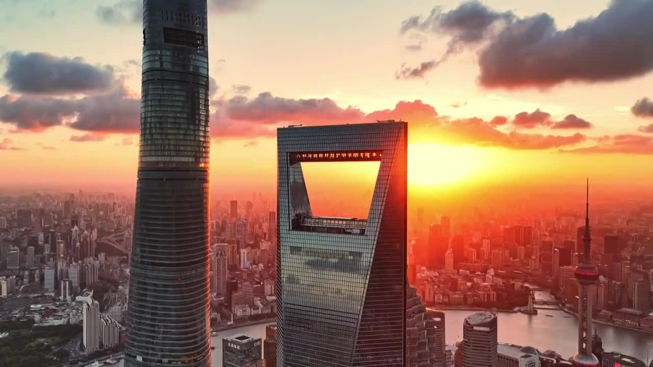 【合集】上海三件套 上海地标 浦东陆家嘴视频素材画面1