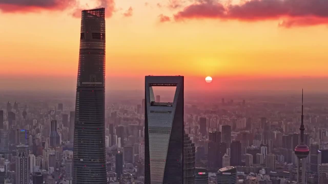 【合集】上海三件套 上海地标 浦东陆家嘴视频素材画面4