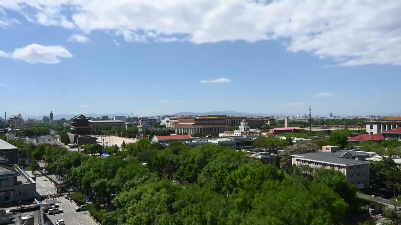 北京天安门广场流云延时视频素材画面3