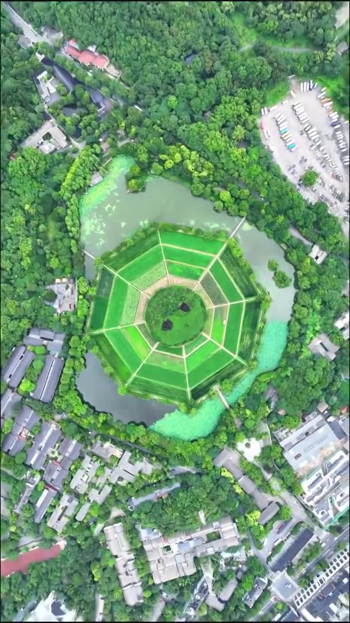 浙江省杭州市八卦田遗址公园视频素材画面1