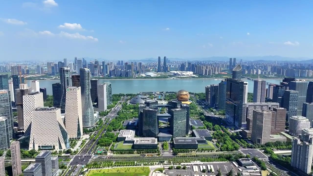 杭州钱江新城CBD都市风光视频素材画面3