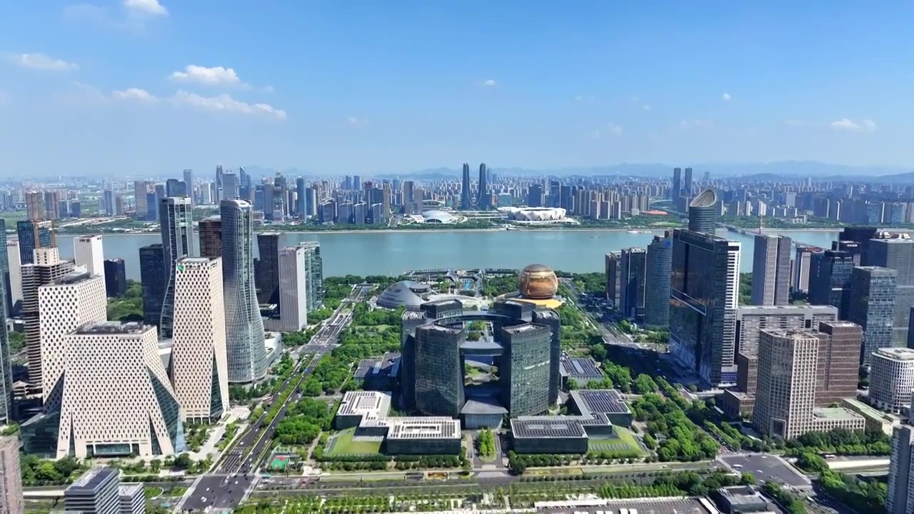 杭州钱江新城CBD都市风光视频素材画面4