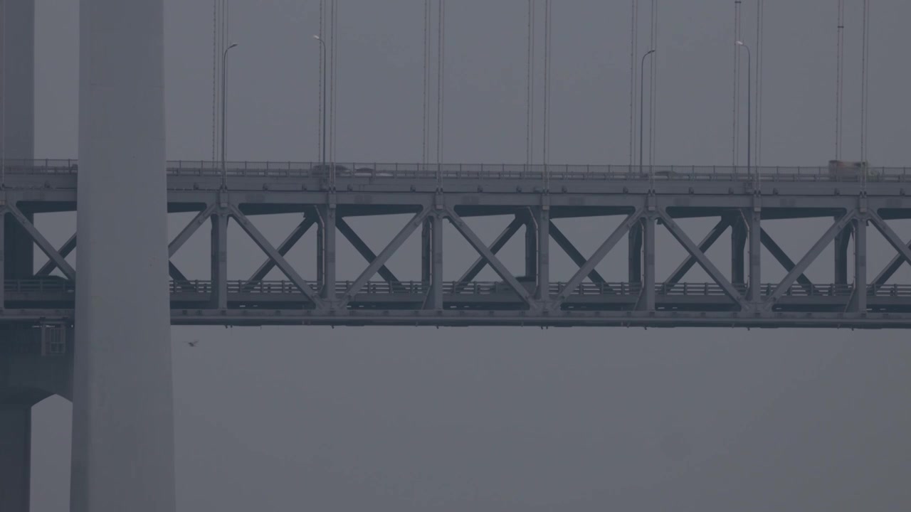 长焦看中国辽宁大连星海湾大桥一角视频素材画面1