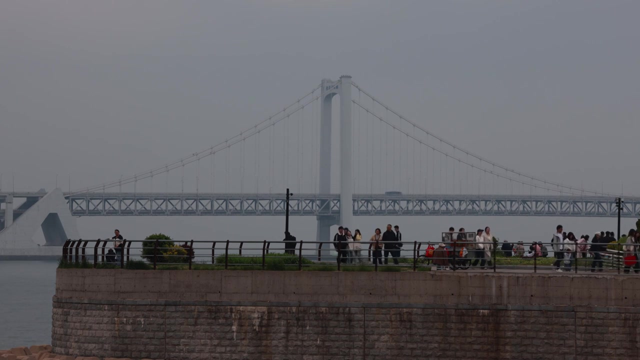 中国辽宁大连星海广场海岸一角风光视频素材画面4