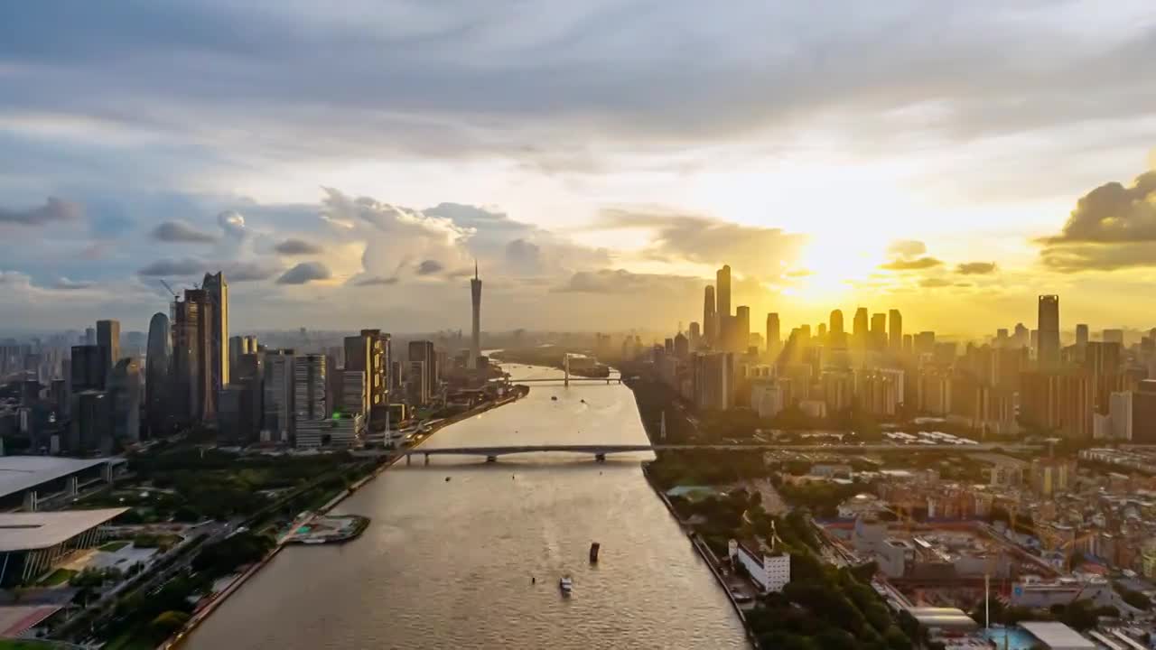 广州琶洲CBD航拍合集视频素材画面1