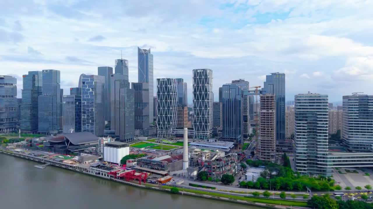 广州琶洲CBD航拍合集视频素材画面4