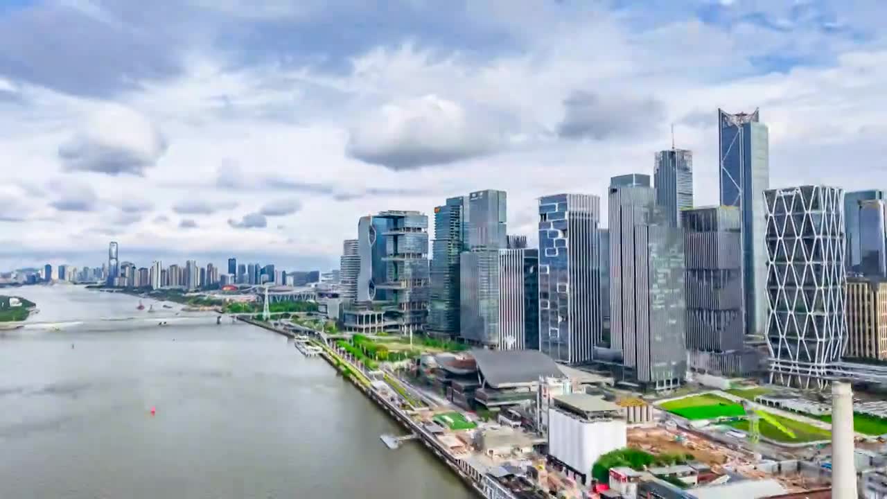 广州琶洲CBD航拍视频素材画面1
