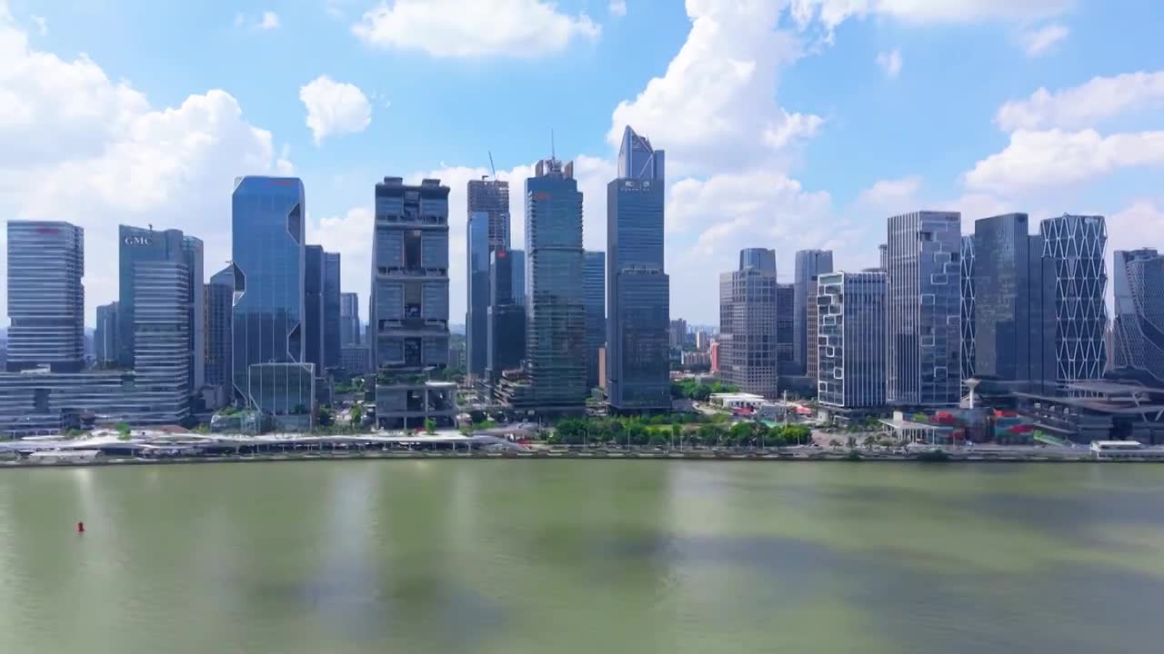 广州琶洲CBD航拍视频素材画面1