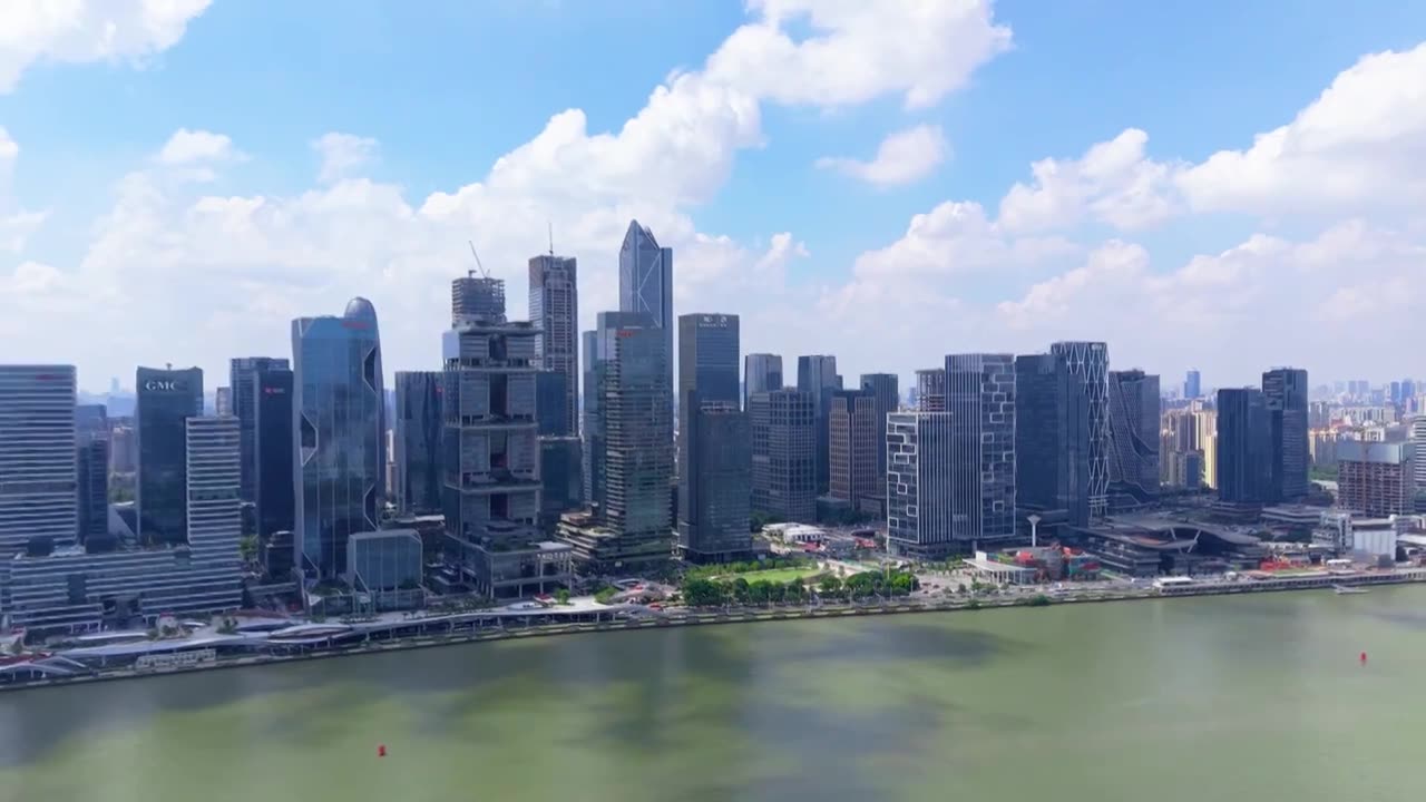 广州琶洲CBD航拍视频素材画面1