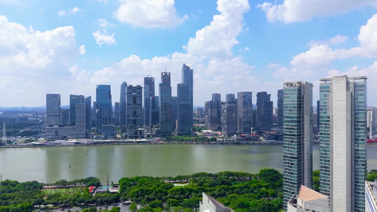 广州琶洲CBD航拍视频素材画面1