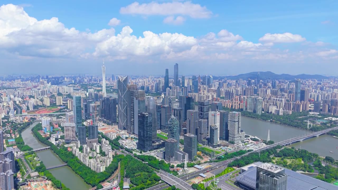 广州琶洲CBD航拍视频素材画面4