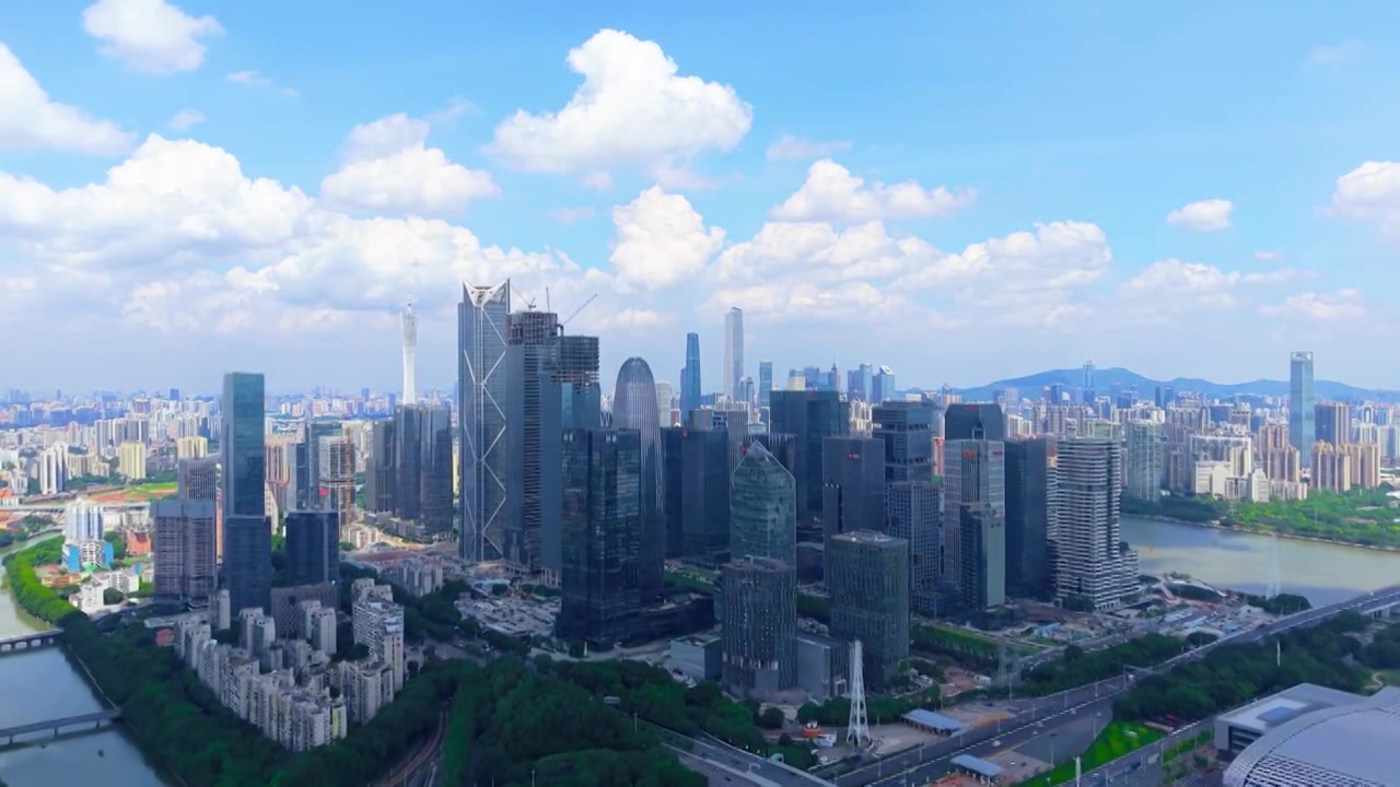 广州琶洲CBD航拍视频素材画面3