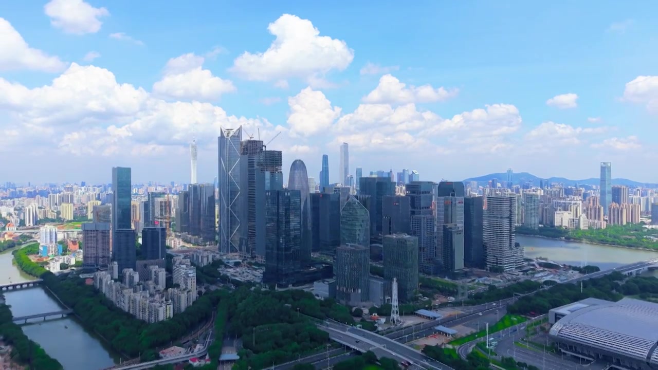 广州琶洲CBD航拍视频素材画面4