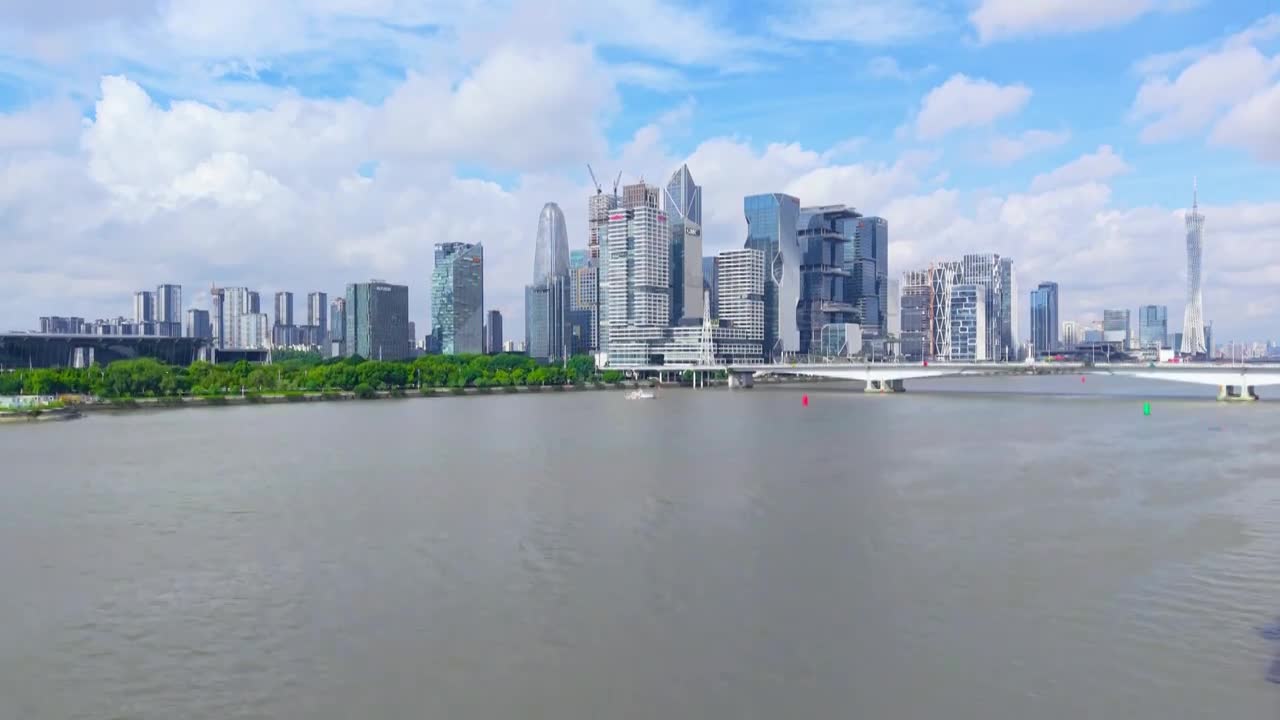 广州琶洲CBD航拍视频素材画面1