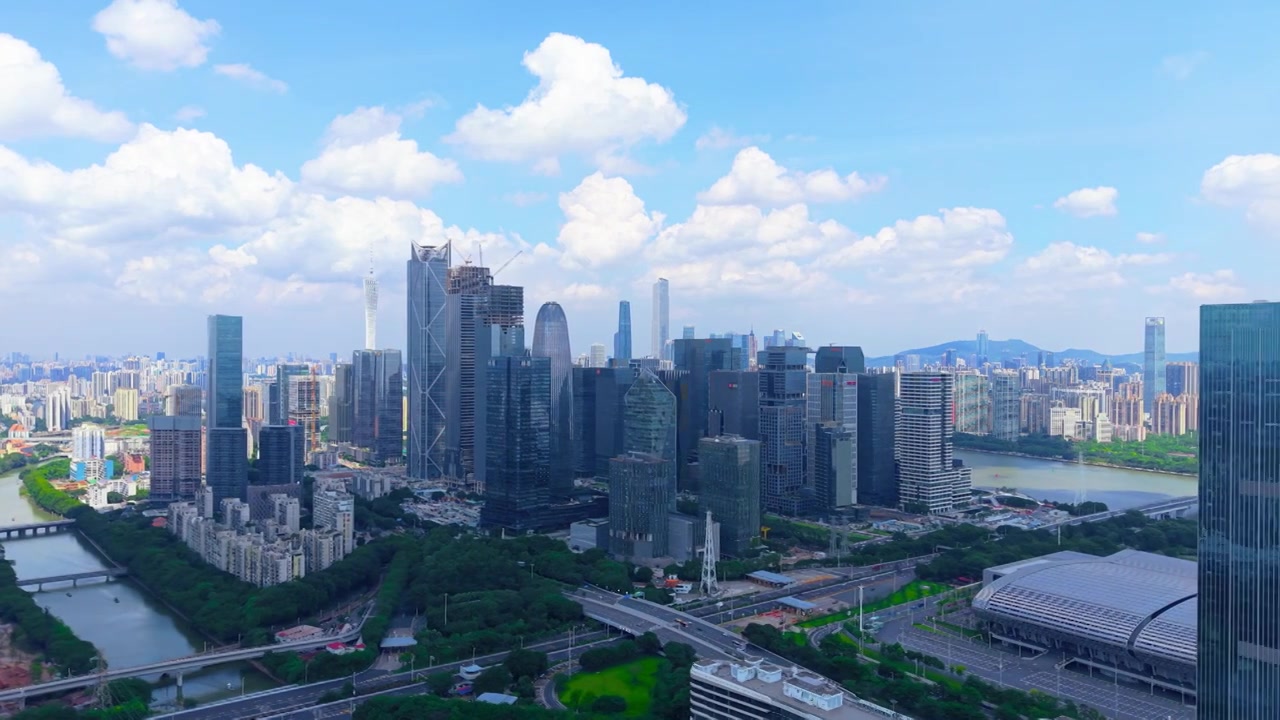 广州琶洲CBD航拍视频素材画面3