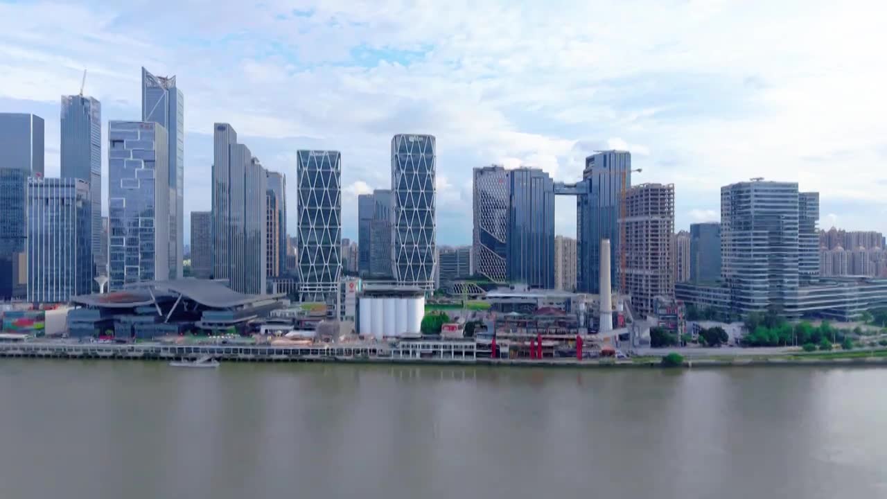 广州琶洲CBD航拍视频素材画面1