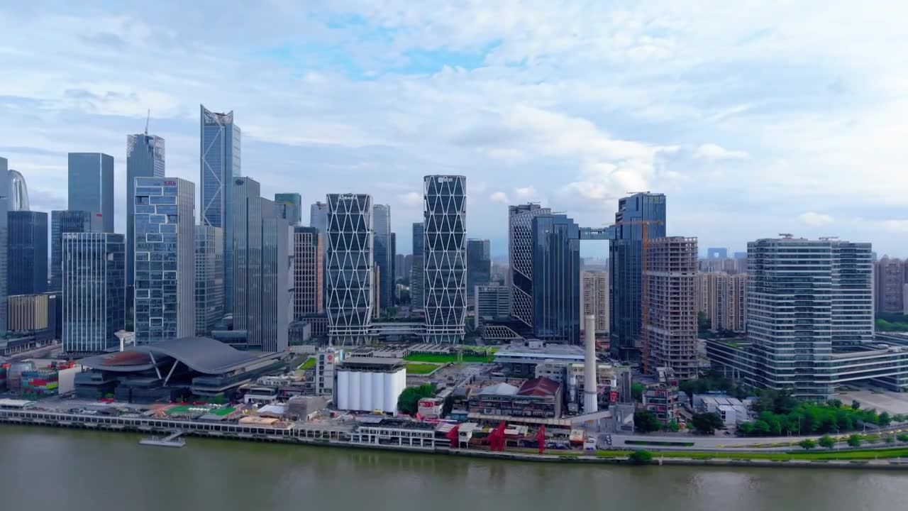 广州琶洲CBD航拍视频素材画面1