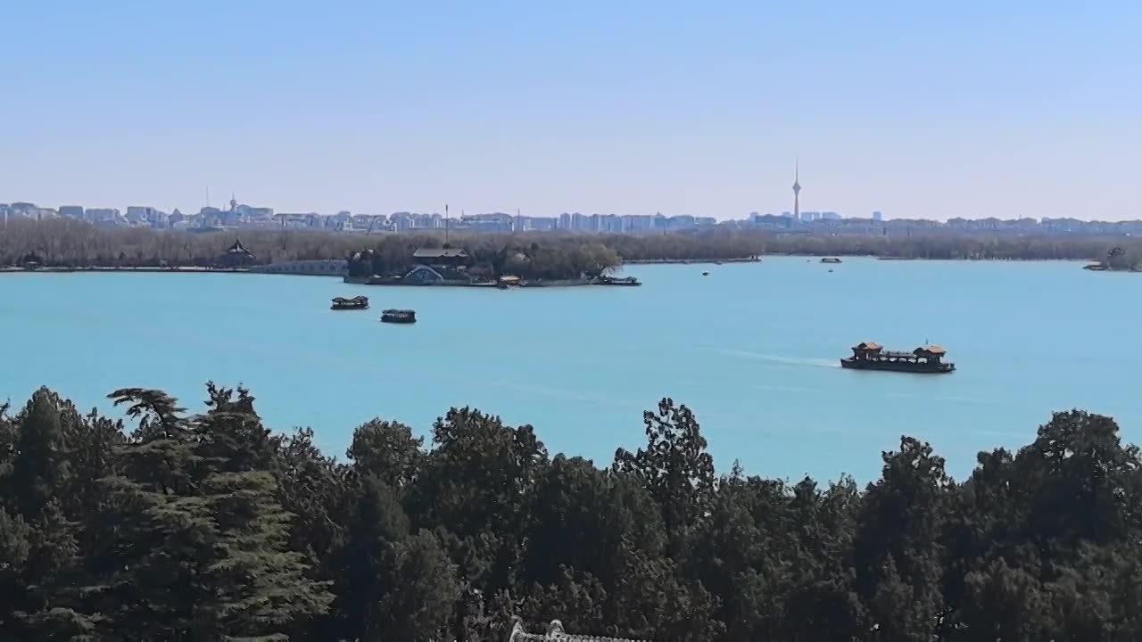 北京颐和园昆明和视频素材画面1