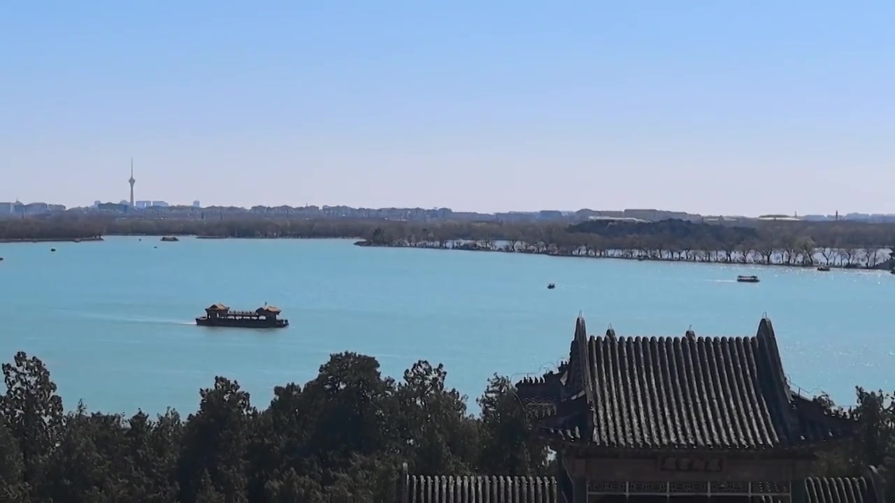 北京颐和园昆明和视频素材画面4