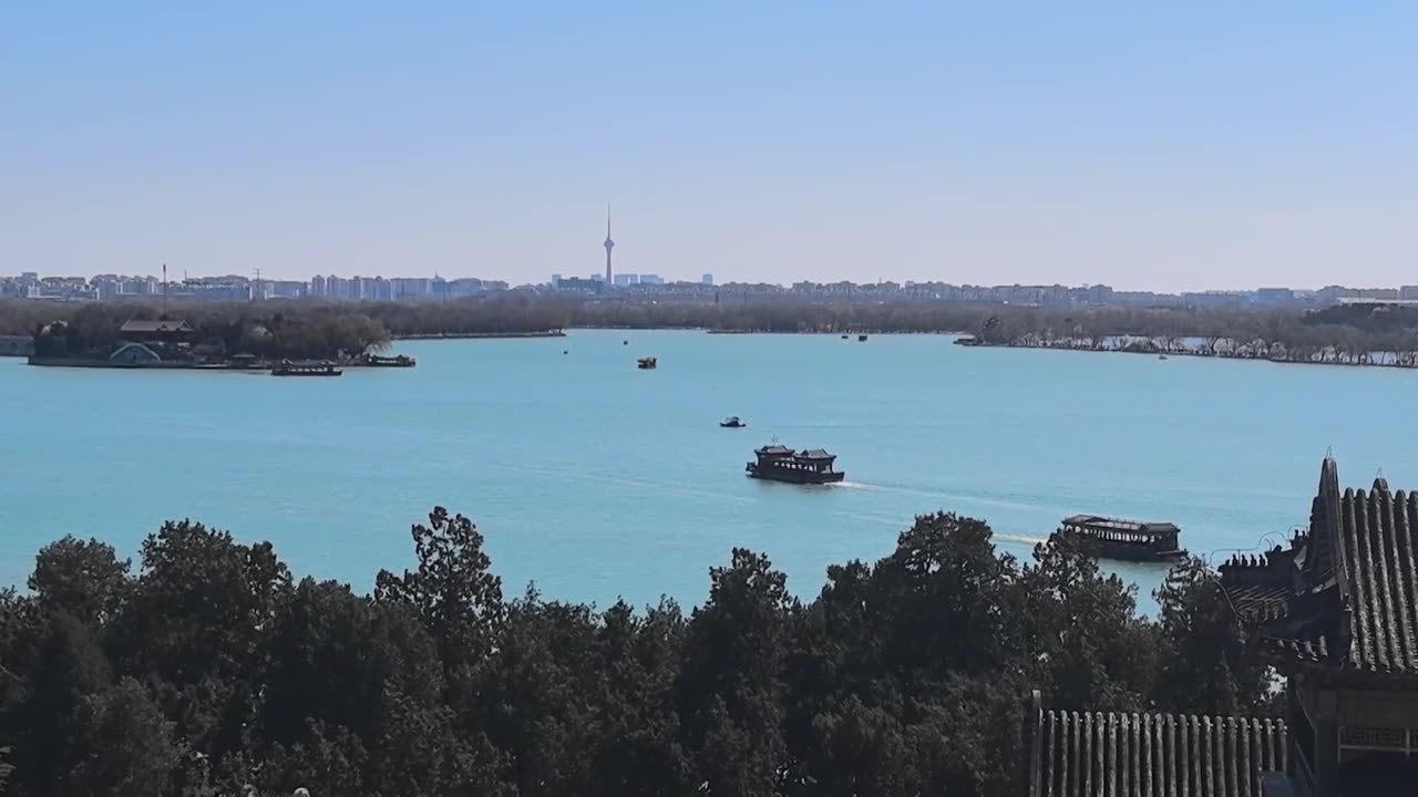 北京颐和园昆明和视频素材画面1