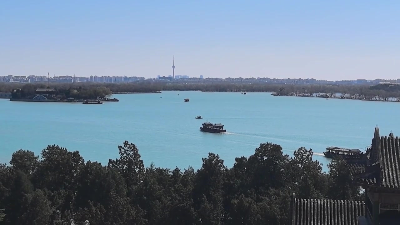 北京颐和园昆明和视频素材画面3