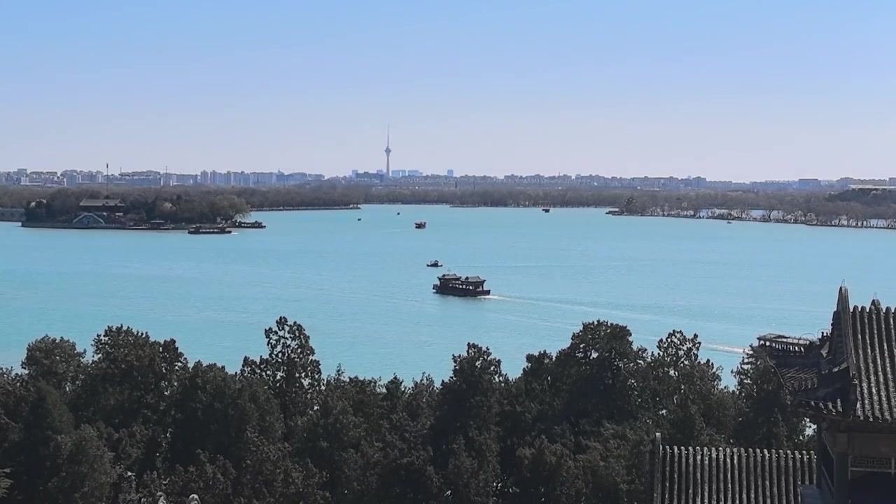 北京颐和园昆明和视频素材画面4