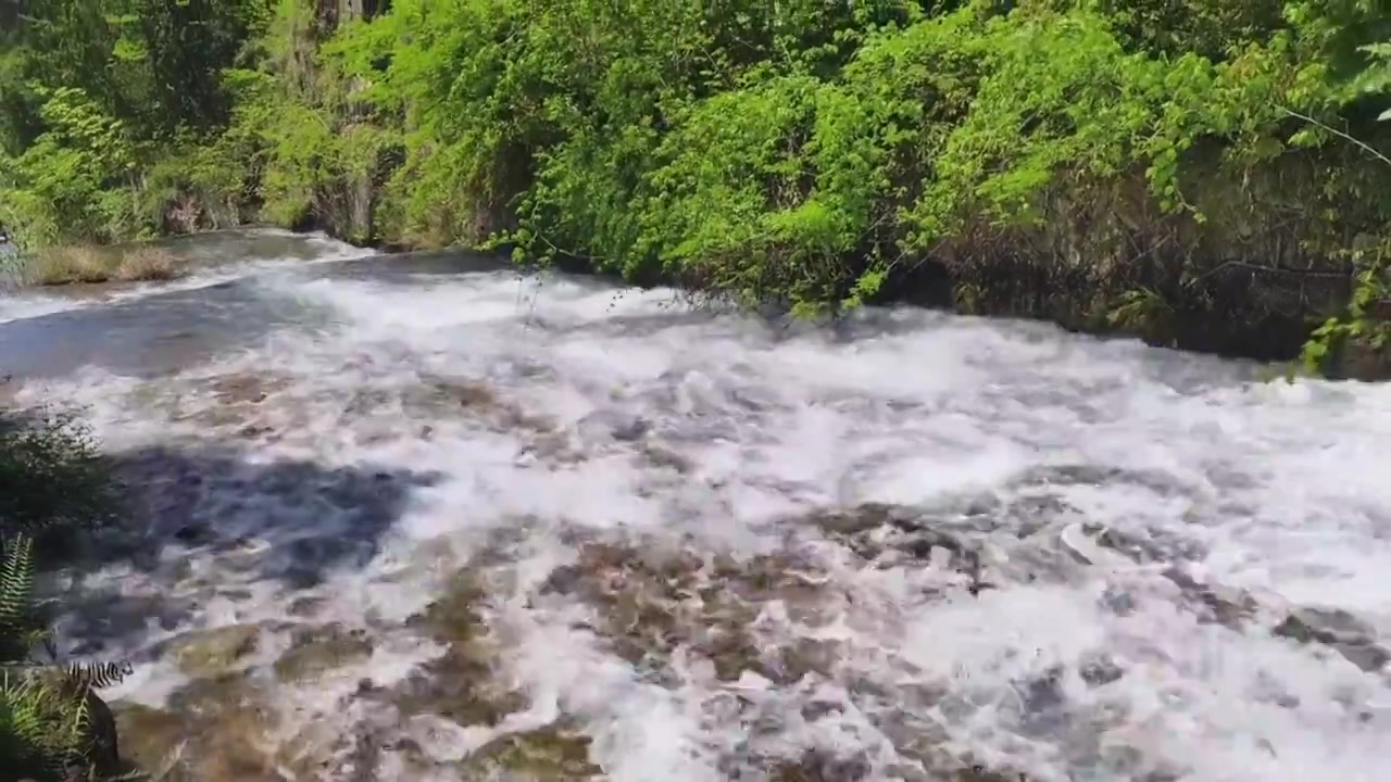 台州天台山大瀑布低段处水流视频素材画面3
