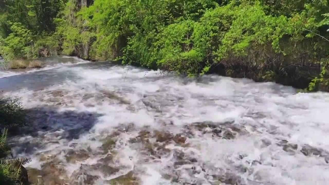 台州天台山大瀑布低段处水流视频素材画面4