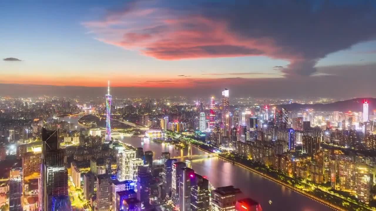 广州琶洲cbd 琶洲航拍视频素材画面1