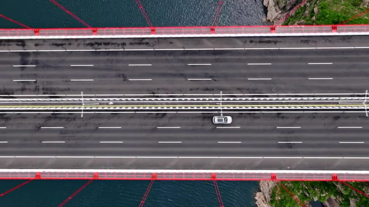 济新高速黄河三峡大桥视频素材画面1