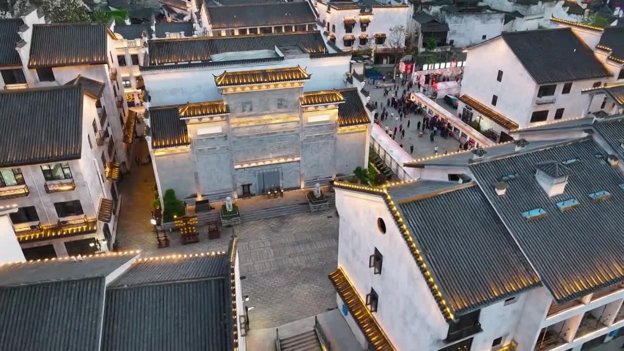 4K航拍怀化市洪江区洪江古商城夕阳视频素材画面3