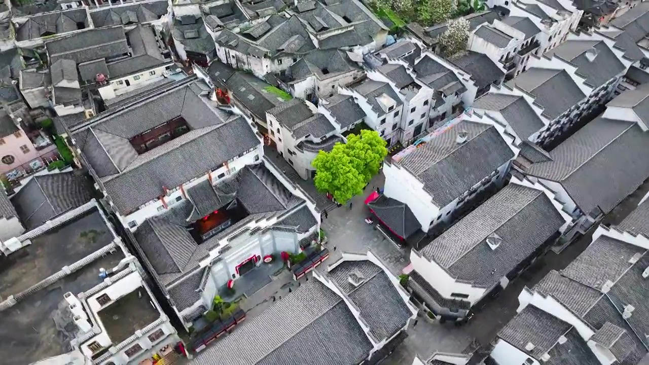 4K航拍怀化市洪江区洪江古商城夕阳视频素材画面4