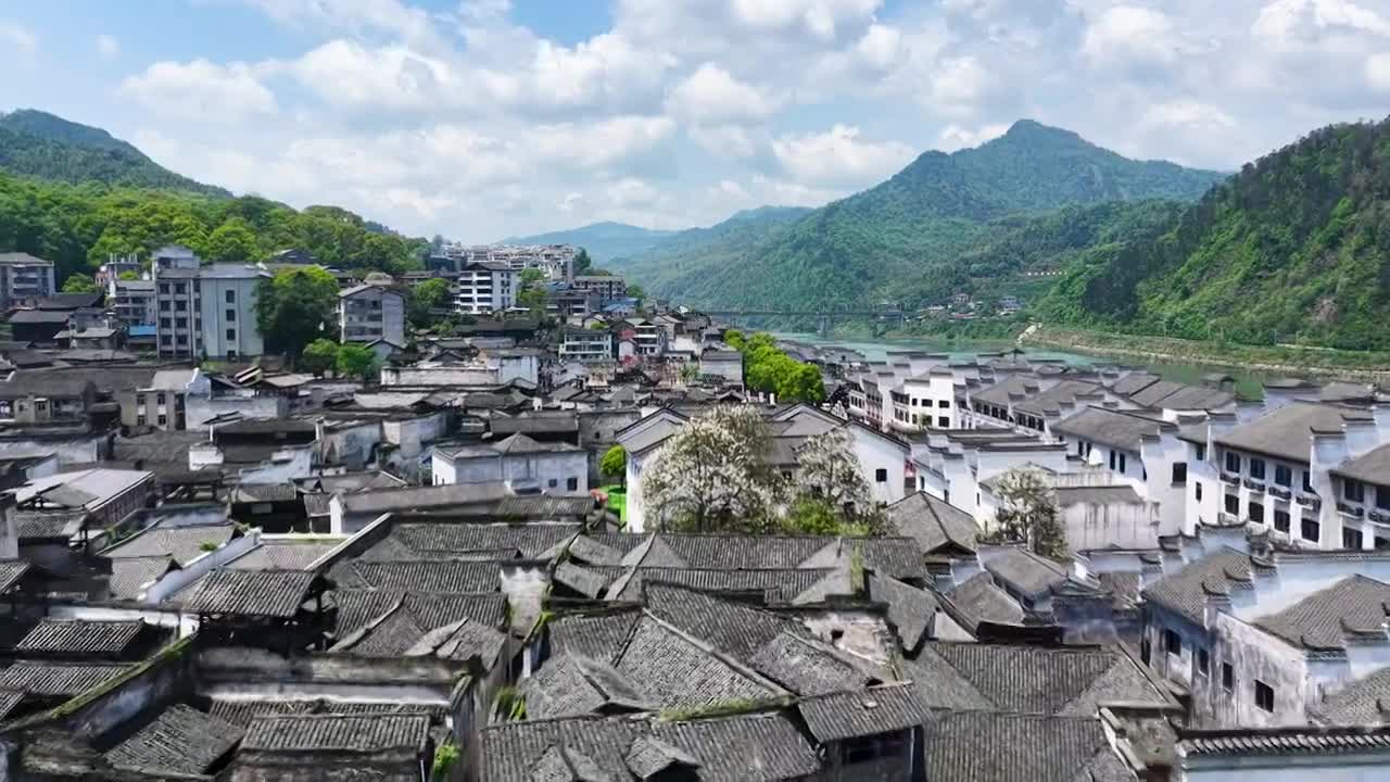 4K怀化市洪江区洪江古商城视频素材画面1