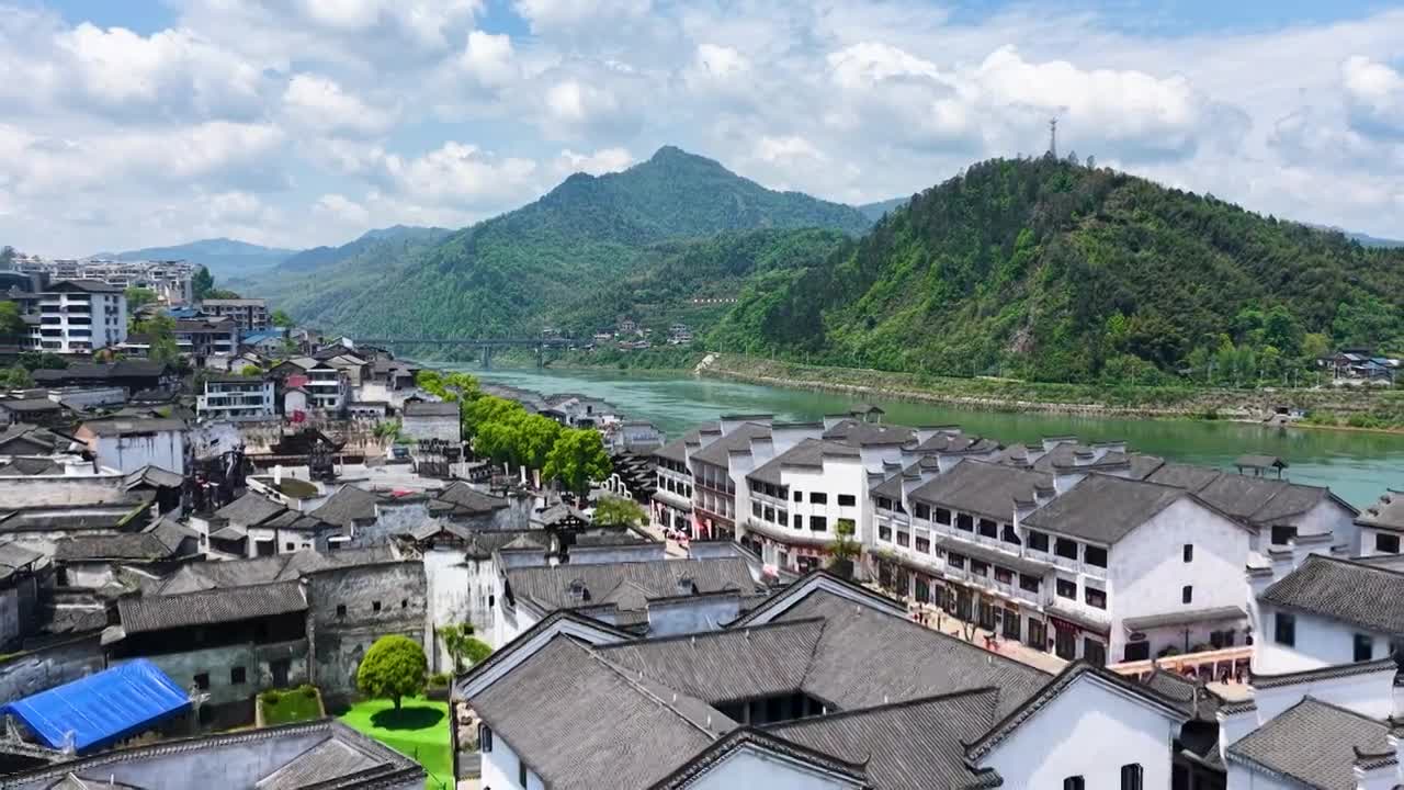 4K怀化市洪江区洪江古商城视频素材画面1