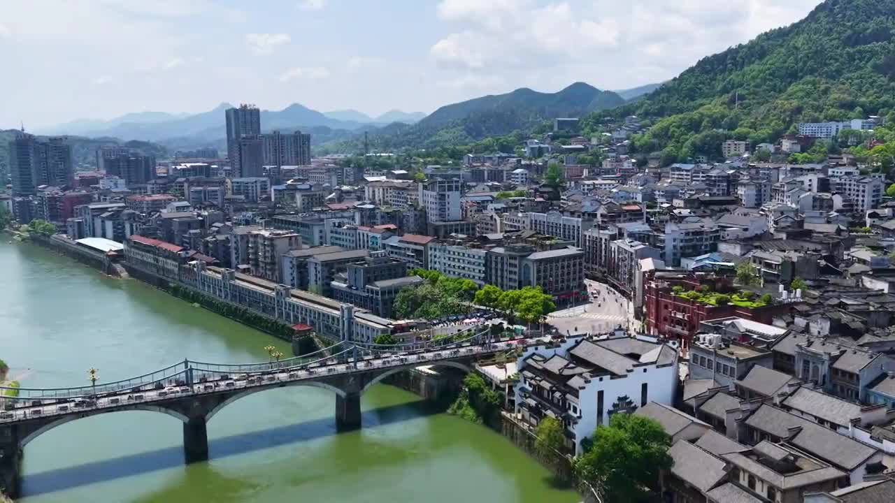 4K怀化市洪江区洪江古商城视频素材画面1