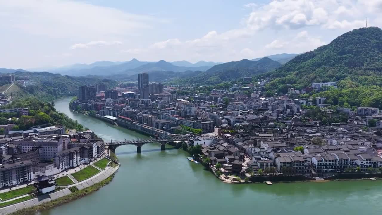4K怀化市洪江区洪江古商城视频素材画面1