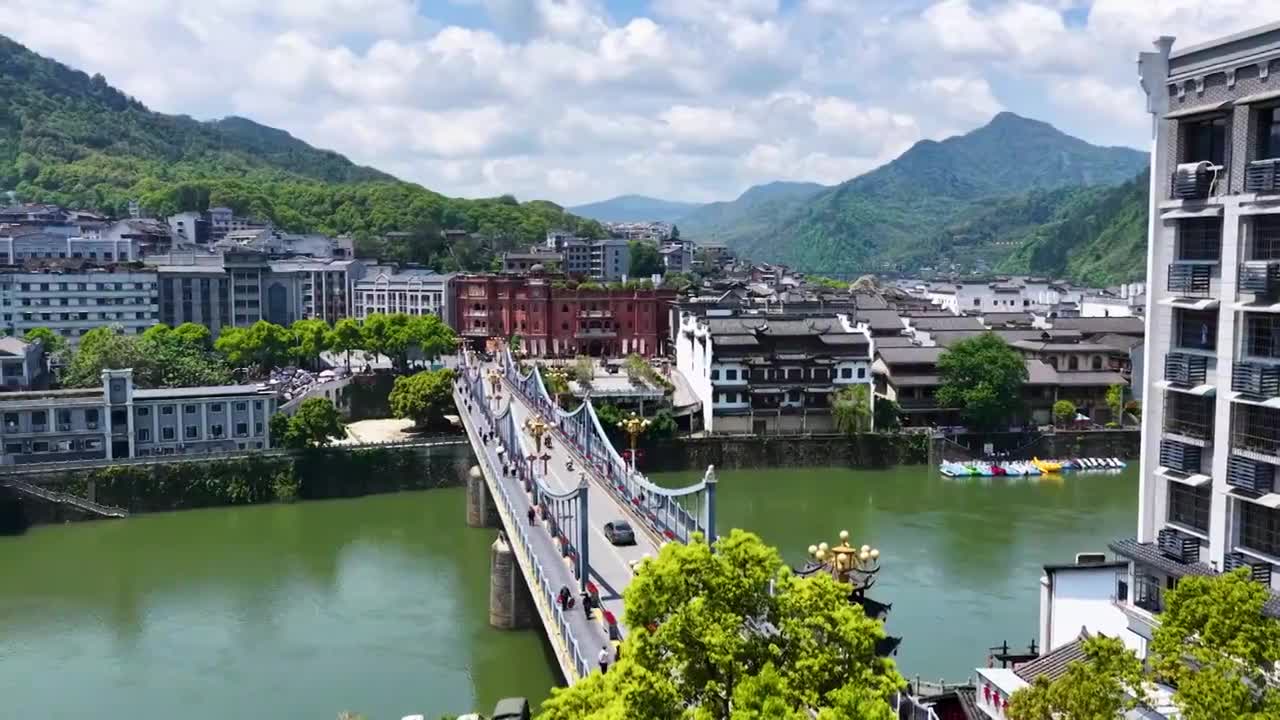 4K怀化市洪江区洪江古商城视频素材画面1