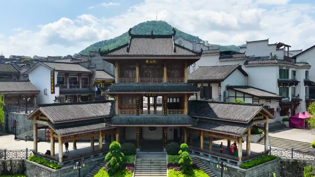 4K怀化市洪江区洪江古商城视频素材画面1