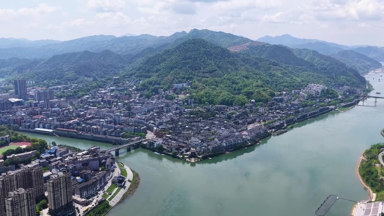 4K怀化市洪江区洪江古商城视频素材画面1